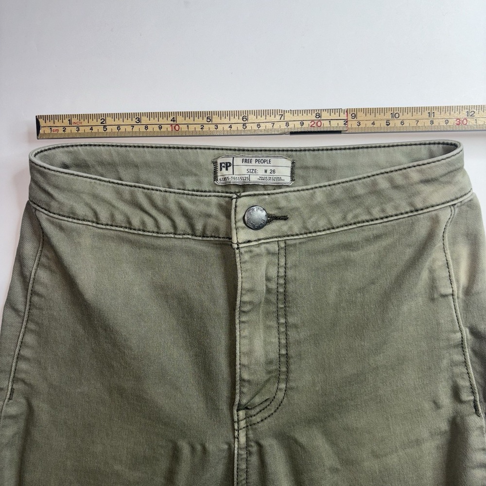 Free People We The Free Women's Just Float On Flare Jeans Size 26 Pants Green - Picture 5 of 8